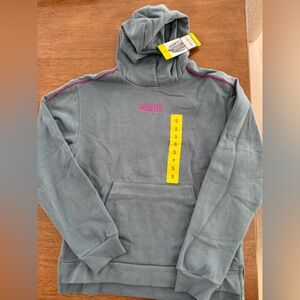 Puma Womens Gray Hoodie with Pink Accents